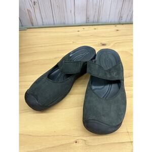 Keen Saratoga Leather Slip On Mule Sandal Women’s 9.5 Gray Casual Comfort Shoe